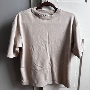 Uniqlo Unisex Oversized Tee- Tan - Size XS